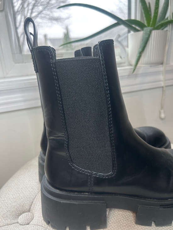 H&M Black Chunky Chelsea Lug Sole Boots EU Size 40 - Picture 5 of 15